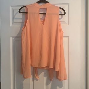 618 Long Sleeve Open Shoulder Blouse